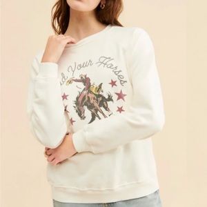 Original Retro Brand Hold Your Horses Crewneck Sweatshirt